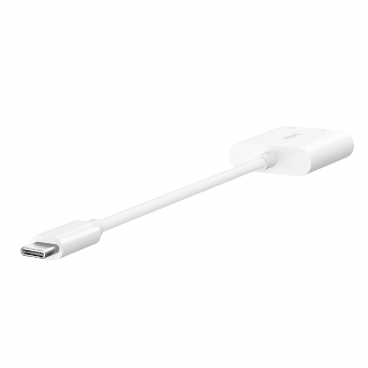 3.5 MM AUDIO + USB-C CHARGE ADAPTER V2 Fast Charging up to 60W, White
