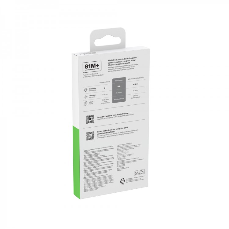 ScreenForce Recycled Invisiglass Privacy Anti-Microbial Screen Protection for iPhone 16 Pro Max