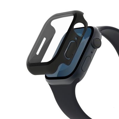TemperedCurve 2-in-1 Treated Screen Protector + Bumper for Apple Watch for Apple Watch Series 9/8/7/6/5/4/SE