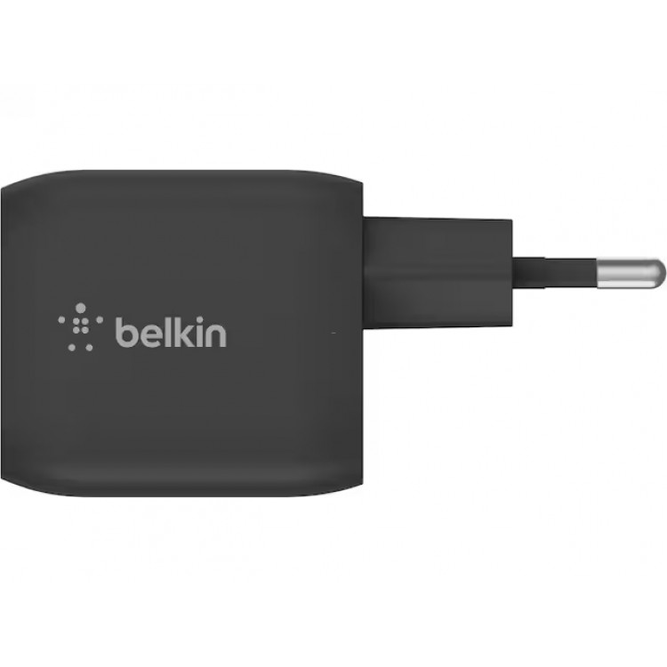 BELKIN 45W Διπλος 2XUSB-C Power Delivery 3.0 & GaN Οικιακός φορτιστής PPS, για MacBook Pro, iPhone 17, iPhone Air, iPad, Galaxy S25, Pixel 10, Laptop - ΜΑΥΡΟ - WCH011vfBK