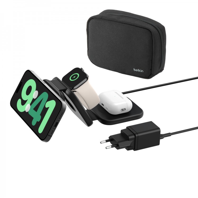 BOOSTCHARGE PRO 3-in-1 Magnetic Wireless Charging Travel Pad with Qi2 15W