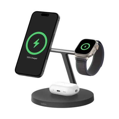BELKIN BOOSTCHARGE PRO Qi2 3-IN-1 WIRELESS STATION - ΜΑΥΡΟ - WIZ032KQBK