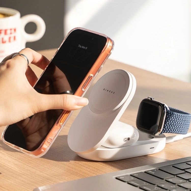 RINGKE Ασύρματος Qi2.2 MAGSAFE FOLDING Φορτιστής 25W - ΛΕΥΚΟ