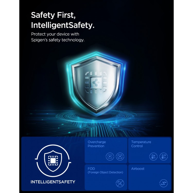 SPIGEN SGP ESSENTIAL EF302MOQ 2-in-1+C QI2.2 25W MagSafe Magnetic wireless charging station-base for Αpple iPhone, Apple Watch Series, Airpods - BLACK - ACH10399