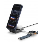 SPIGEN SGP ESSENTIAL EF302MOQ 2-in-1+C QI2.2 25W MagSafe Magnetic wireless charging station-base for Αpple iPhone, Apple Watch Series, Airpods - BLACK - ACH10399