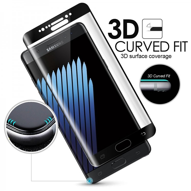 Γυαλί προστασίας Fullcover CURVED BS 0.3MM Tempered Glass για Samsung Galaxy NOTE 7 - ΜΑΥΡΟ