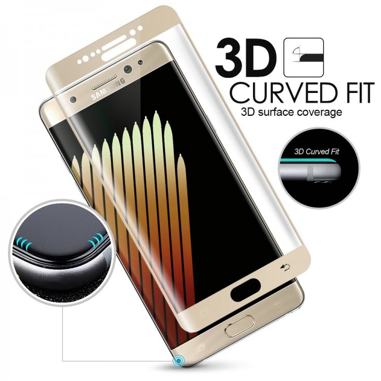 Γυαλί προστασίας Fullcover CURVED BS 0.3MM Tempered Glass για Samsung Galaxy NOTE 7 - ΧΡΥΣΟ