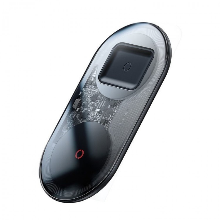 BASEUS SIMPLE Turbo 20W 2IN1 DUAL Ασύρματoς Φόρτιστης Qi Fast Charge Edition για Smartphone και Apple AIRPODS - ΜΑΥΡΟ - TZWXJK-B01
