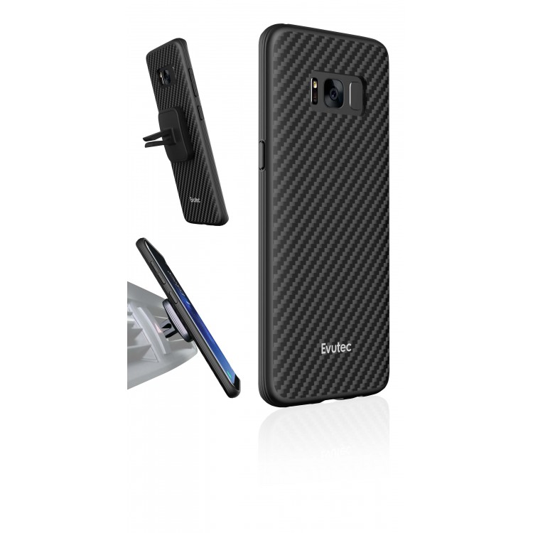 Θήκη Evutec AER KARBON Kevlar + AFIX vent mount for Samsung Galaxy S8 PLUS - ΜΑΥΡΟ