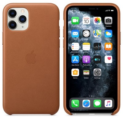Case Genuine Apple Leather for iPhone 11 Pro MAX 6.5 - Saddle Brown - MX0D2ZMA