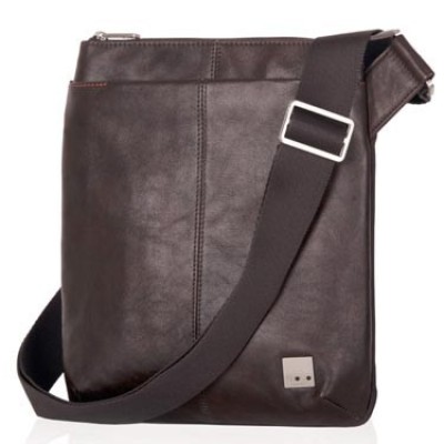 KNOMO KYOTO Genuine Leather shoulder BAG for tablets 10 - BROWN - KN-54-109-BRN