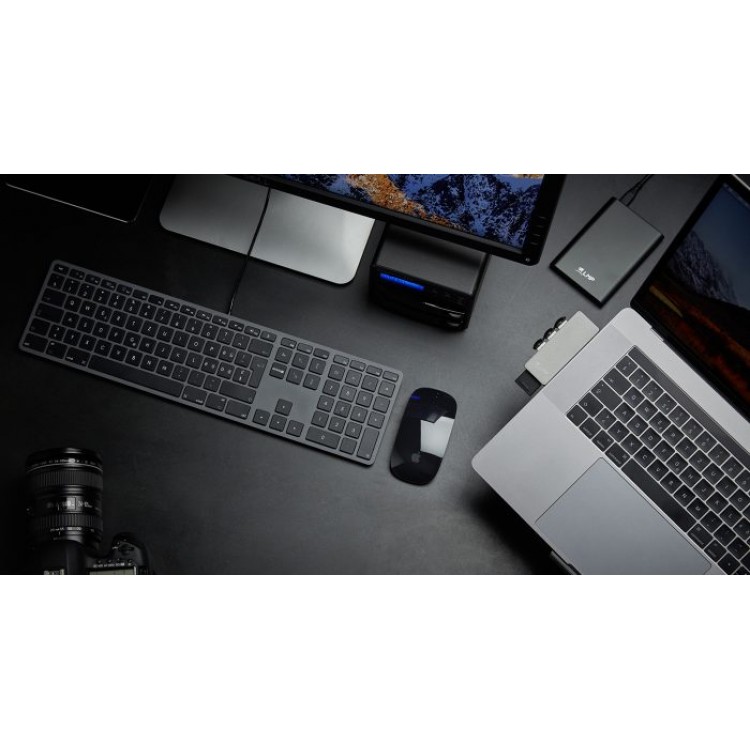 LMP USB ενσύρματο πληκτρολόγιο Αλουμινίου 110 πλήκτρων, 2x USB για Apple Mac, iMac, Macbook - ΕΛΛΗΝΙΚΟ - ΓΚΡΙ - KB-1243