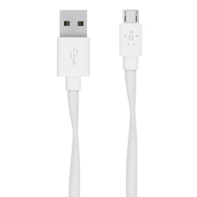 Belkin FLAT MICRO USB Καλώδιο σύνδεσης 1.2μ - Ταχείας φόρτισης 2.4AMP - ΛΕΥΚΟ - F2CU046bt06-WHT