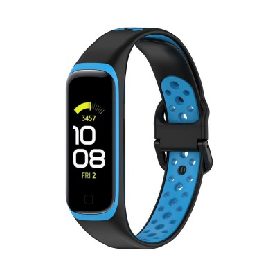 Tech Protect SMOOTHBAND Band for Samsung Galaxy Fit 2 SM-R220 smartwatch - BLACK BLUE