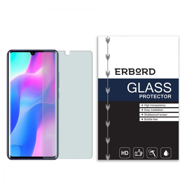 ERBORD 3D GLASS Γυαλί προστασίας Fullcover 3D 9H FULL CURVED 0.3MM για XIAOMI MI NOTE 10 LITE - ΔΙΑΦΑΝΟ
