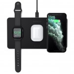 SATECHI Ασύρματος Qi Tριπλός Φορτιστής Αλουμινίου με φορτιστή για Apple Watch Series - ΓΚΡΙ - SA-ST-X3TWCPM